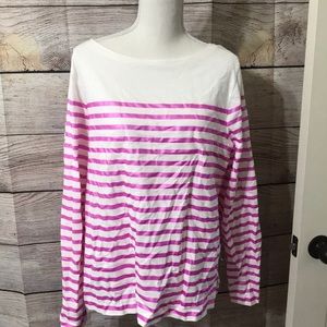 Jcrew Metallic pink stripe top